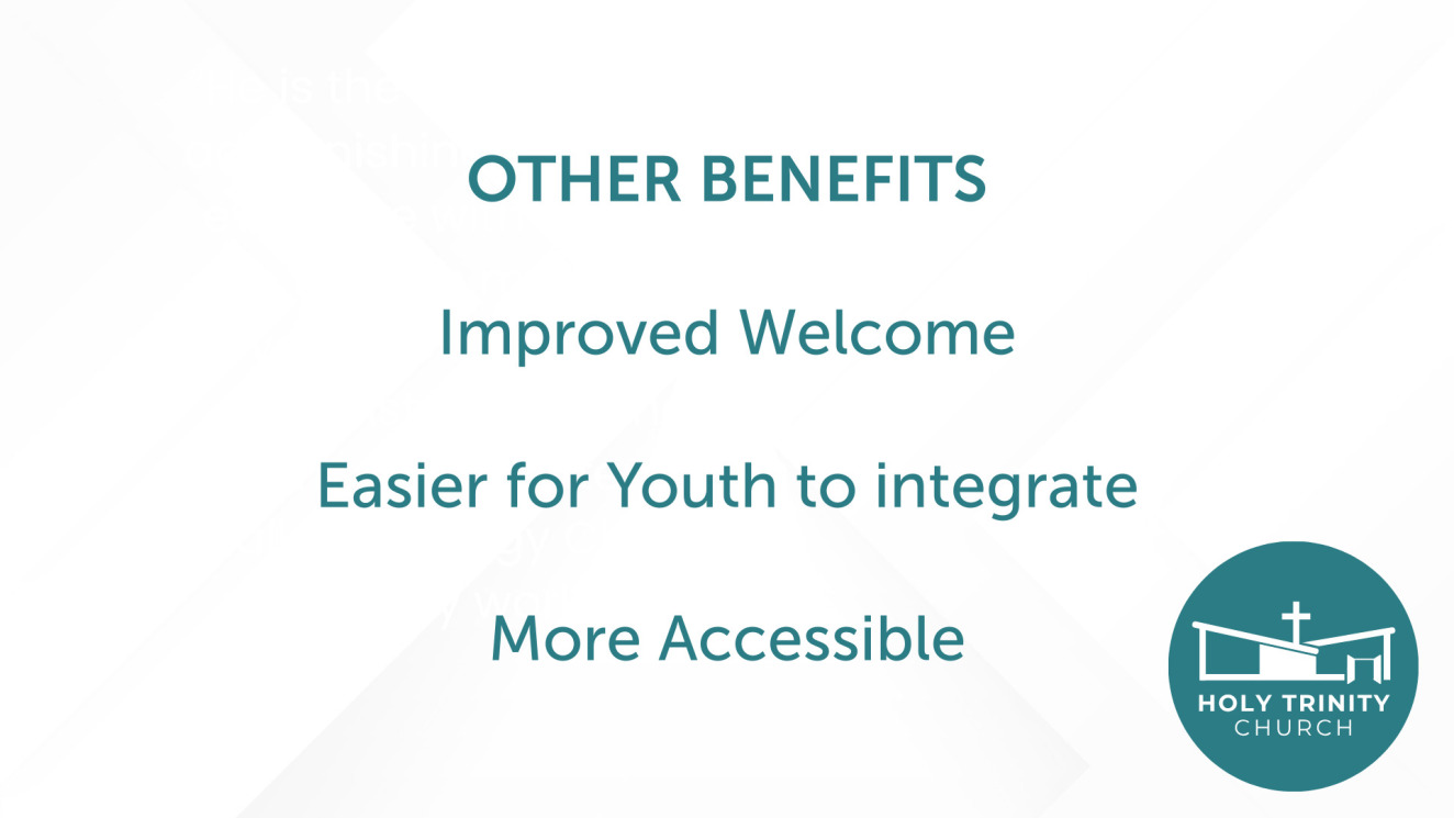 There are a number of other benefits to having 2 services each week...