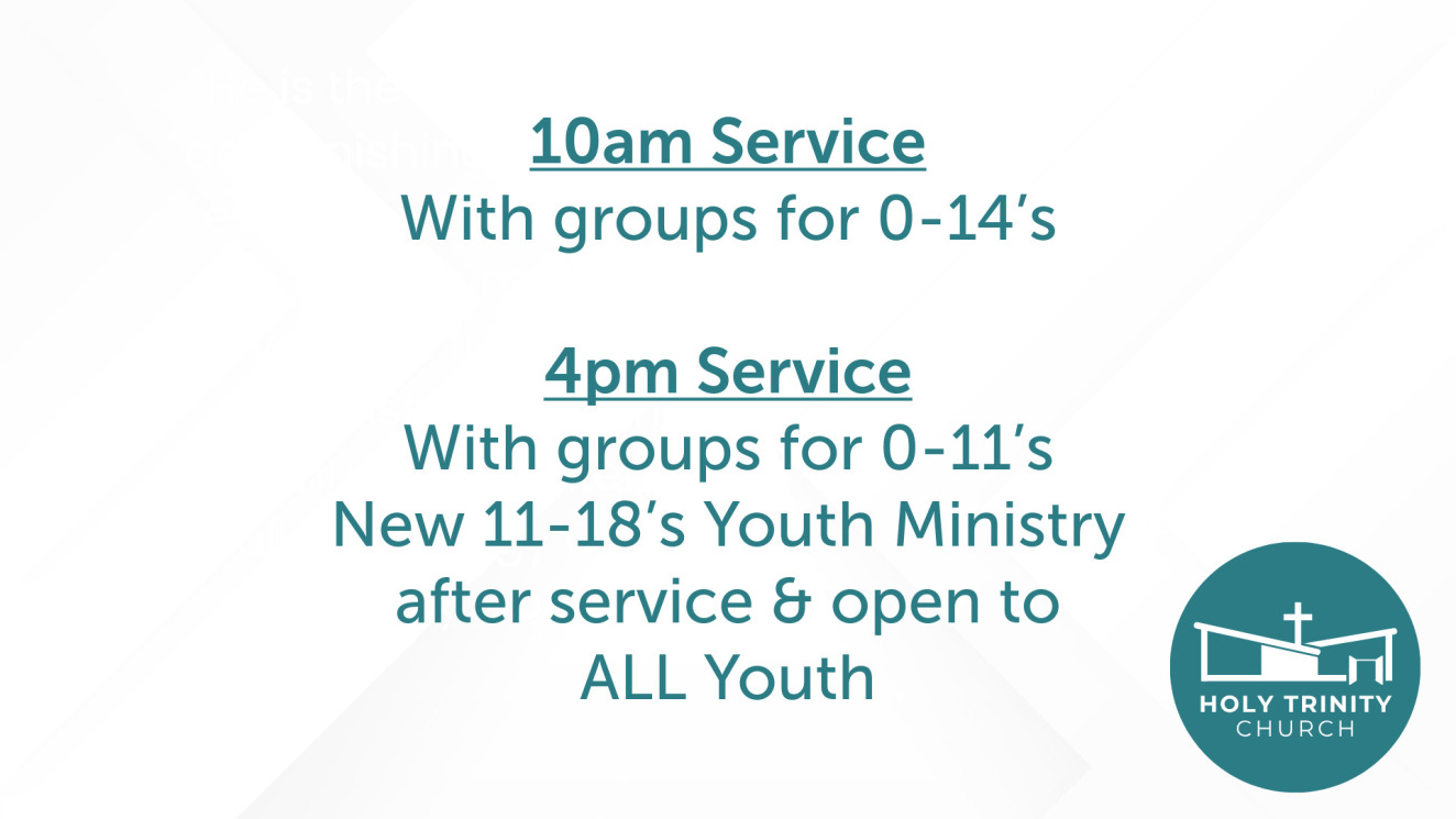 Here's what the provision for children and youth will look like at each service: